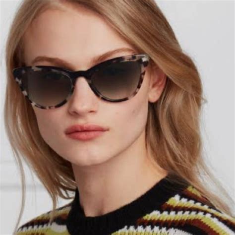 Prada PR 01VS 3980A7 Brown Acetate Cat Eye Sunglasses 